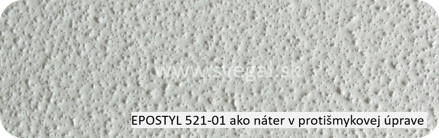 Epoxidová náterová hmota Epostyl 521-01 ako náter v protišmykovej úprave. Použitý hrubý kremičitý piesok.