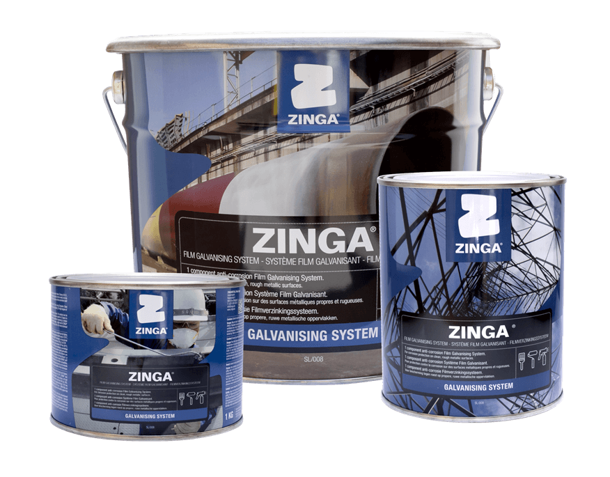 Antikorózna náterová hmota ZINGA, studené zinkovanie, kovový povlak, galvanická ochrana.