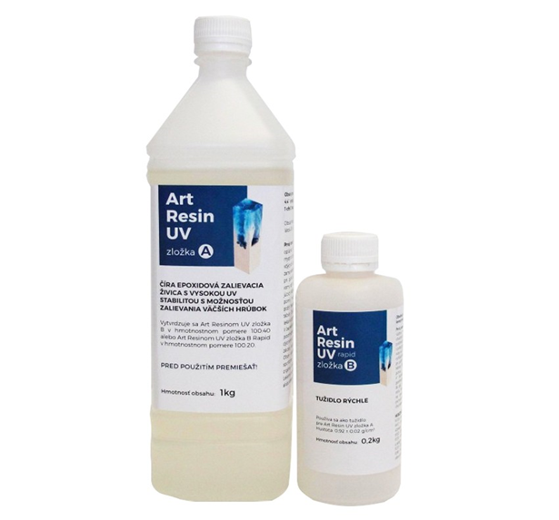 Odlievacia epoxidová živica Art Resin UV pre zalievanie väčších hrúbok a vysokou UV stabilitou.