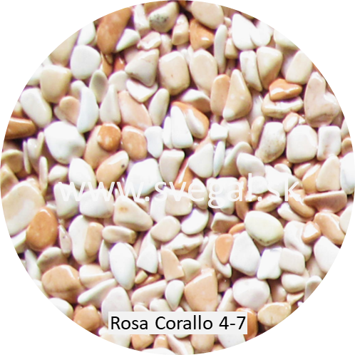 Mramorové kamenivo Rosa Corallo 4/7, pre kamenné koberce.